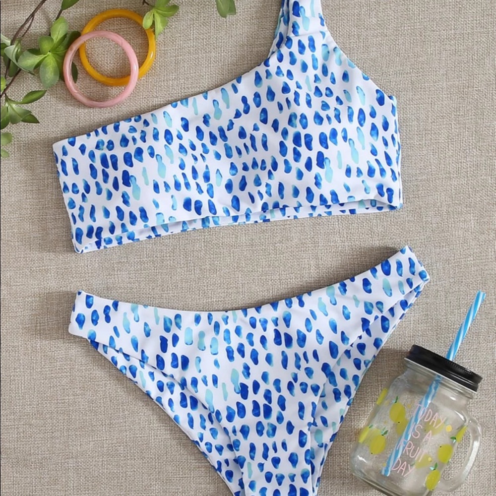 SHEIN Dalmatian blue bikini large